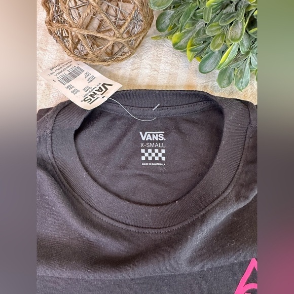 Vans Women’s 66 Supply Long Sleeve Tee in Black/Pink Size XS NWT - Picture 4 of 13